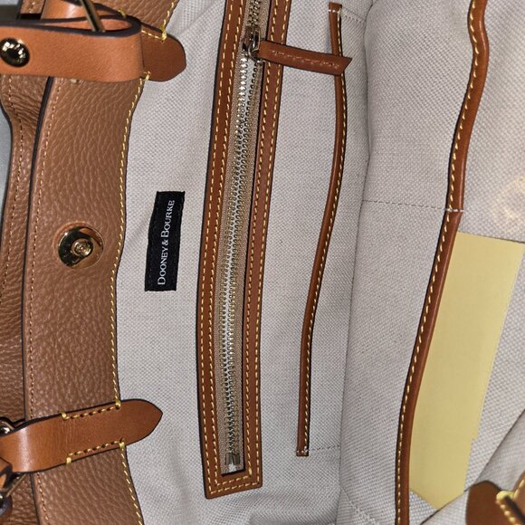 Dooney & Bourke Sloan Pebble Leather Tote – Saddle Tan – Gold Hardware - Picture 5 of 9